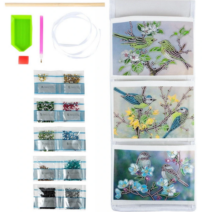 Diamond Painting Wandorganizer "Vögel"