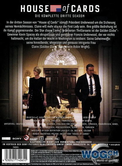 DVD Hous of Cards "Volume 3 Kapitel 27-39"