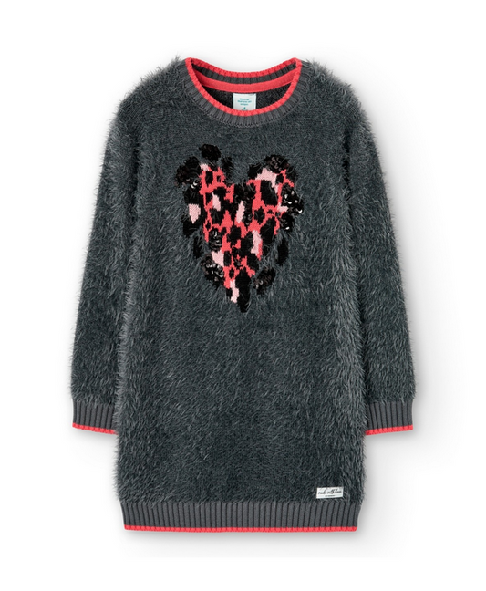 Boboli Pullover (Grau mit Herz) - 14 Jahre - 162 cm