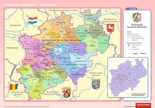 Karte Nordrhein-Westfalen (100x70 cm)
