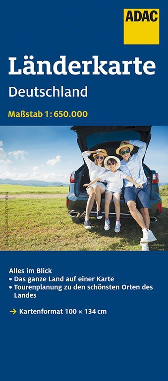 ADAC Länderkarte Deutschland - Plano in Hülse 1:650.000