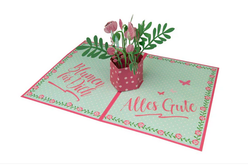 Pop-Up Katre "Alles Gute Blumen für Dich" (B6)