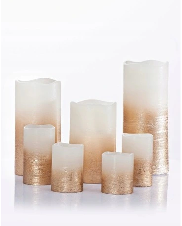 LED-Echtwachskerzen "Glamour" ecru, 7er-Set