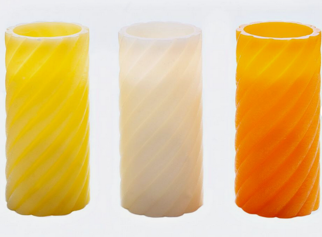 LED-Echtwachskerzen "Twist Sunny" 3er-Set