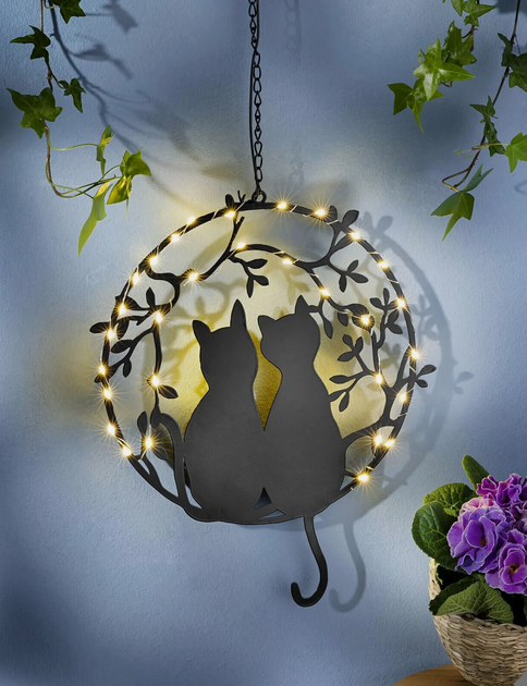 LED-Hängedeko "Katzenpaar"