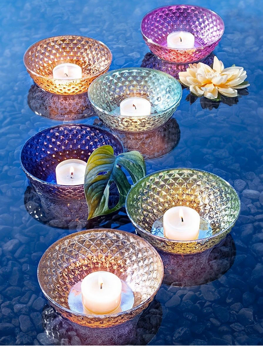 Schwimmschalen "Natare" inkl. Teelichter, 6er-Set