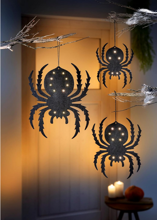 LED-Hängedeko "Spinnen" 3er-Set