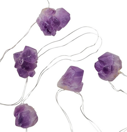 LED-Lichterkette "Aura" lila Quarzsteine