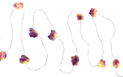 LED-Lichterkette "Aura" lila Quarzsteine