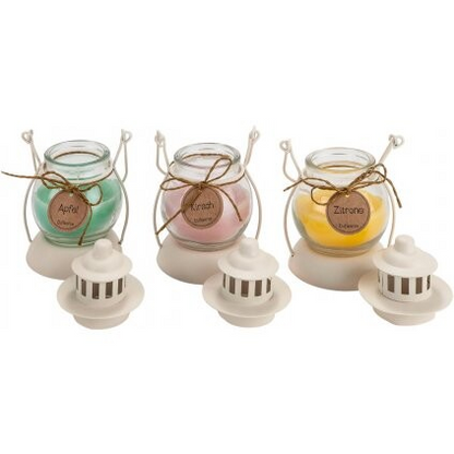 Duftkerzen in Minilaterne "Spring" 3er-Set