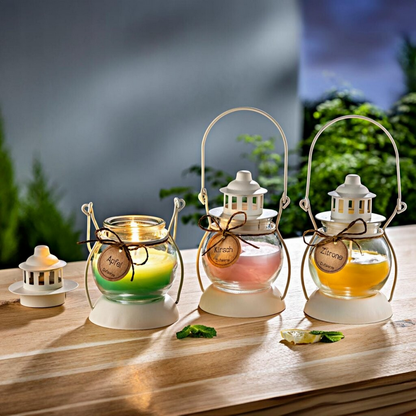 Duftkerzen in Minilaterne "Spring" 3er-Set