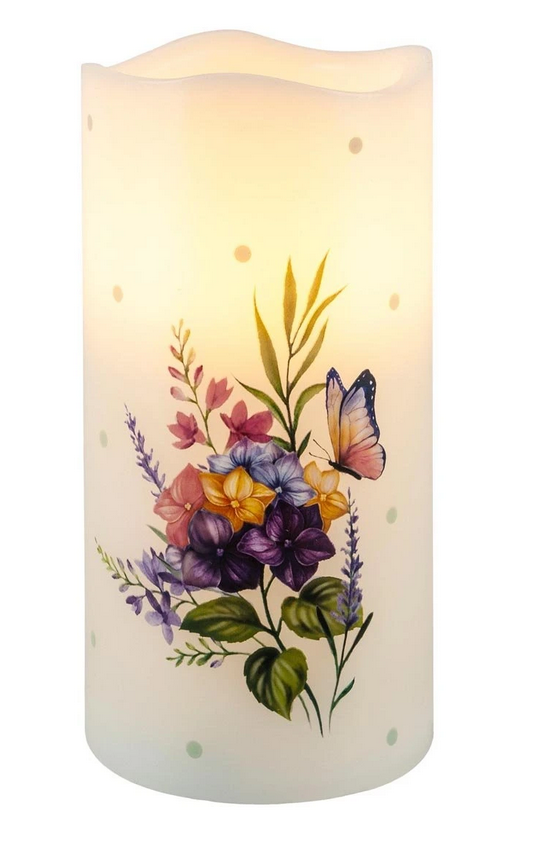 LED-Echtwachskerze "Flower"