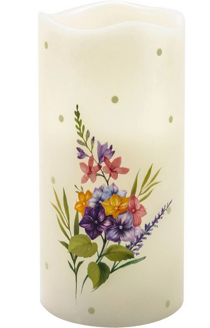 LED-Echtwachskerze "Flower"