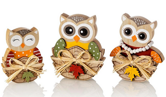 Dekofiguren "Eulenfamilie" 3er-Set