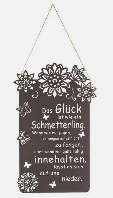 Metallschild "Schmetterling" in Geschenkbox