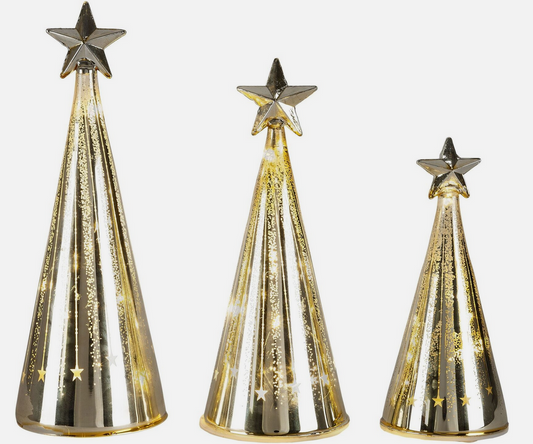 LED-Glaspyramiden "Brilliare" 3er-Set