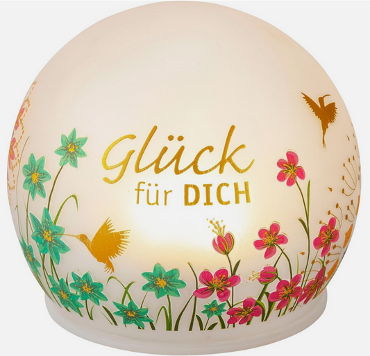 Geschenkset LED-Stimmungsleuchte "Glück" mit Grusskarte
