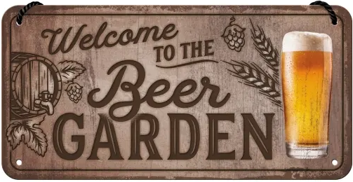 Nostalgic-Art Merchandising Schild Welcome to the Beer Garden 20 x 10 cm, Metall (20 x 10 cm)