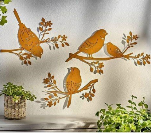 Wanddeko "Vögel", 3er-Set