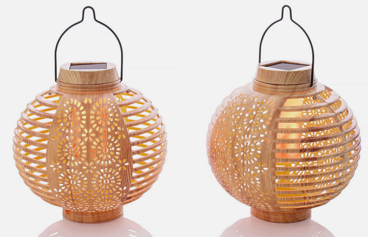 Solar-Laterne "Bamboo Flame" 2er-Set