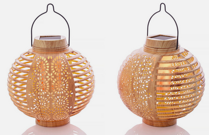 Solar-Laterne "Bamboo Flame" 2er-Set