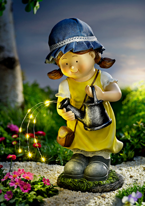 Dekofigur "Mara" mit LED-Giesskanne