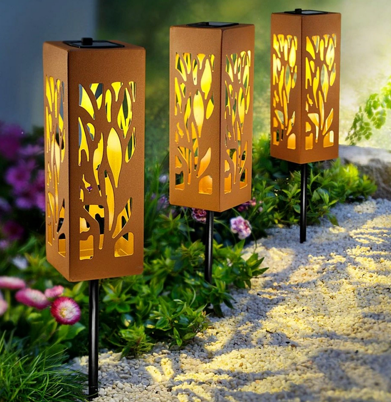 Solar-Leuchten "Flower" 3er-Set