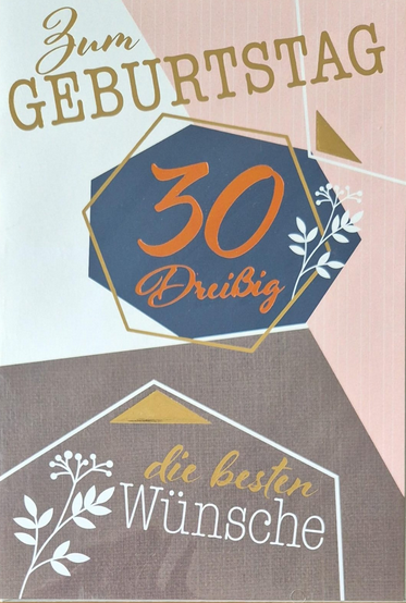Zum 30. Geburtstag die besten Wünsche (B6)
