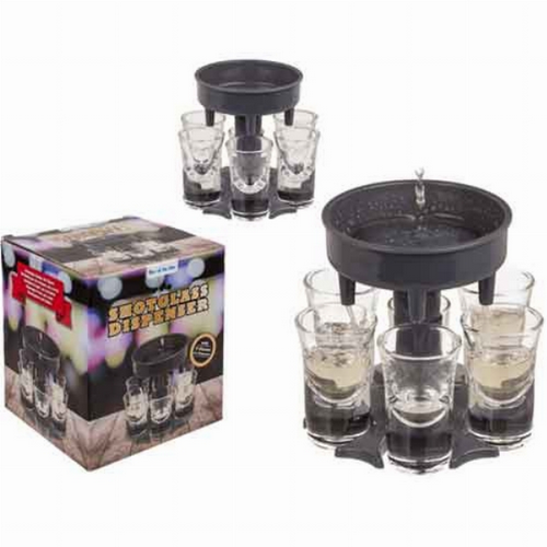 Schnapsspender mit 6 Gläsern