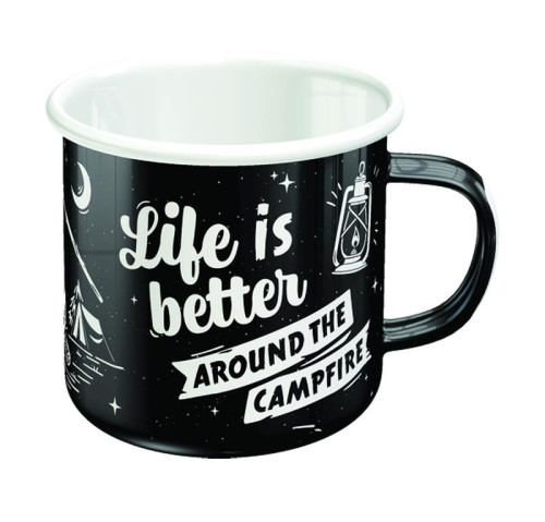 Nostalgic-Art Merchandising Universaltasse Life Is Better 360 ml, 1 Stück, Schwarz (360 ml, 1 x)