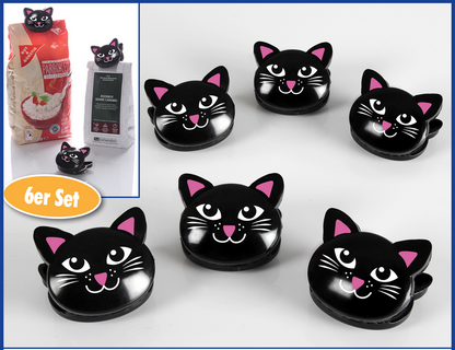 Beutel Clips im Katzendesign, 6er Set