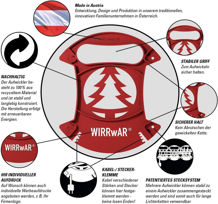 WIRRwAR® Lichterketten-Aufwickler 3er-Set