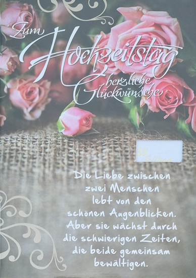 Zum Hochzeitstag herzliche Glückwünsche (B6)