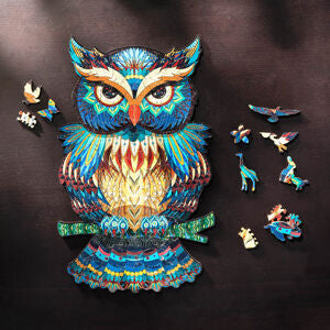 Holzpuzzle (Motiv: Eule, 200 Teile, 22 x 32,9 cm)