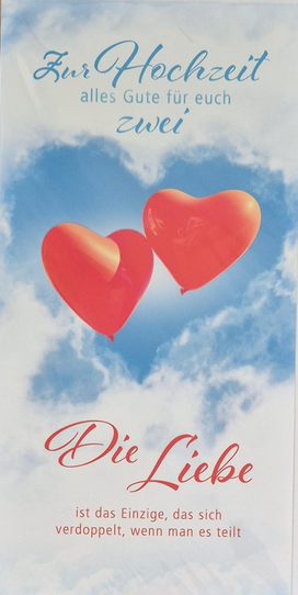 Zur Hochzeit alles Gute für euch zwei (10.5 x 21 cm)