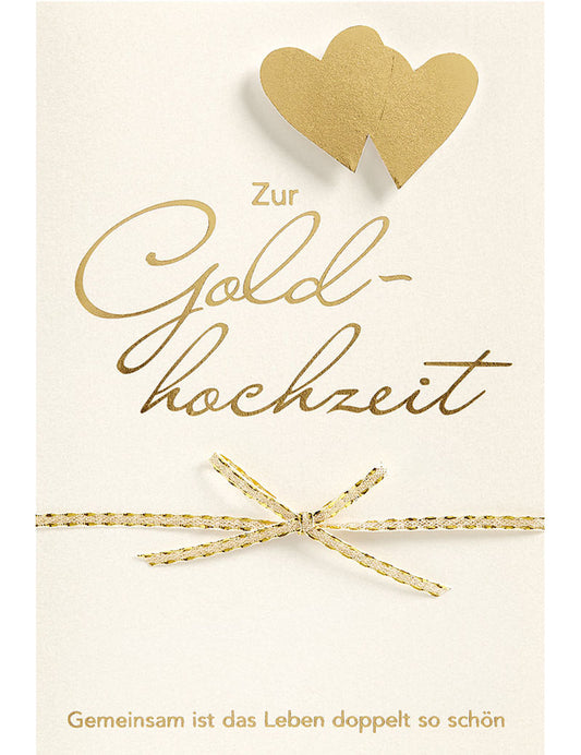 DK Gold-Hochzeit Zwei Goldherzen
