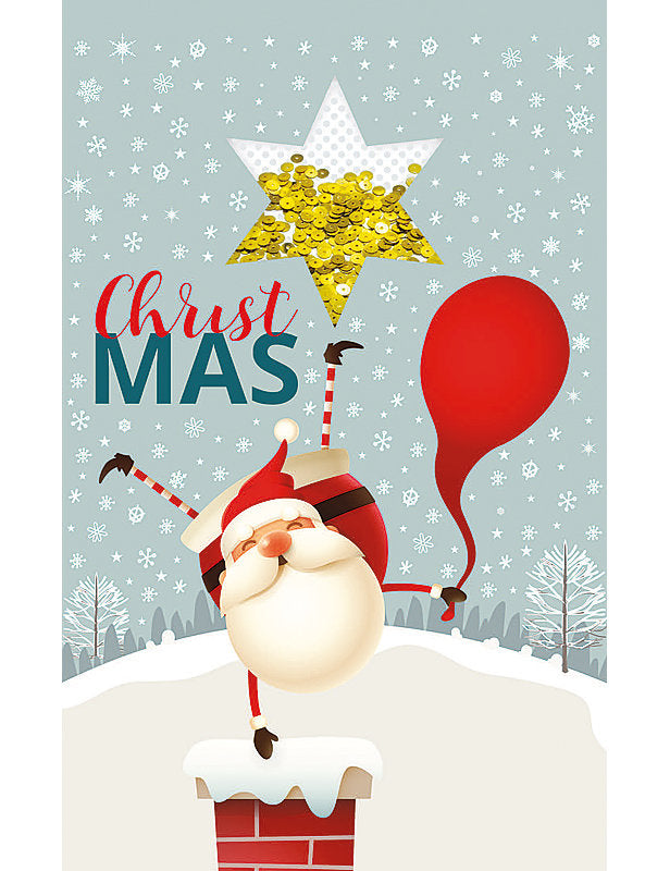 Biglietto Buon Natale C/paillettes