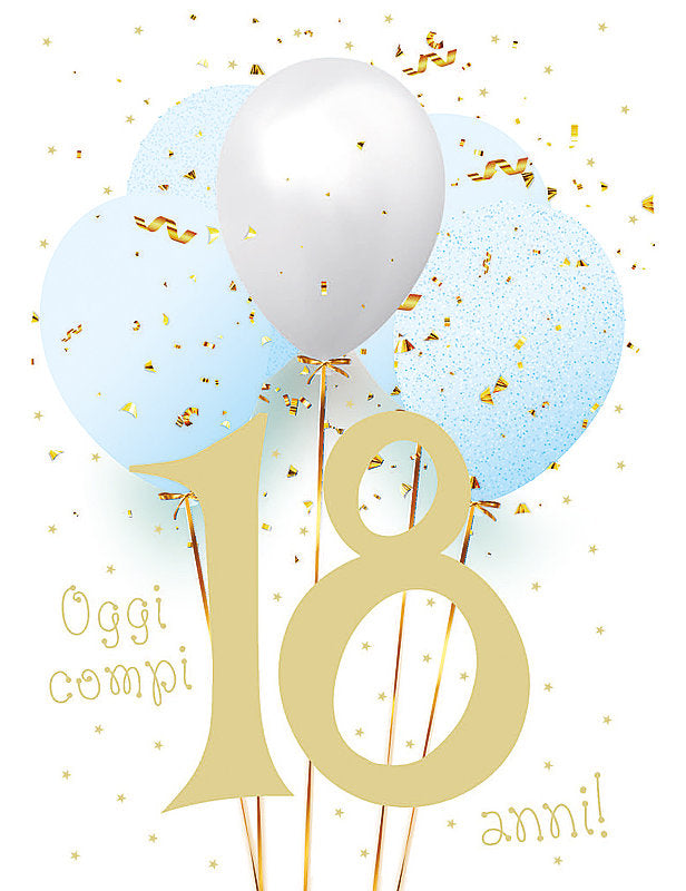 Biglietto Compleanno 18 Anni C/foil
