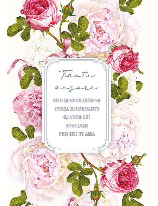 Biglietto Compleanno Flower C/glitter