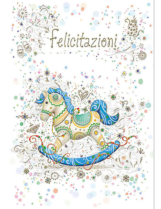 Biglietto Nascita C/rilievo E Foil