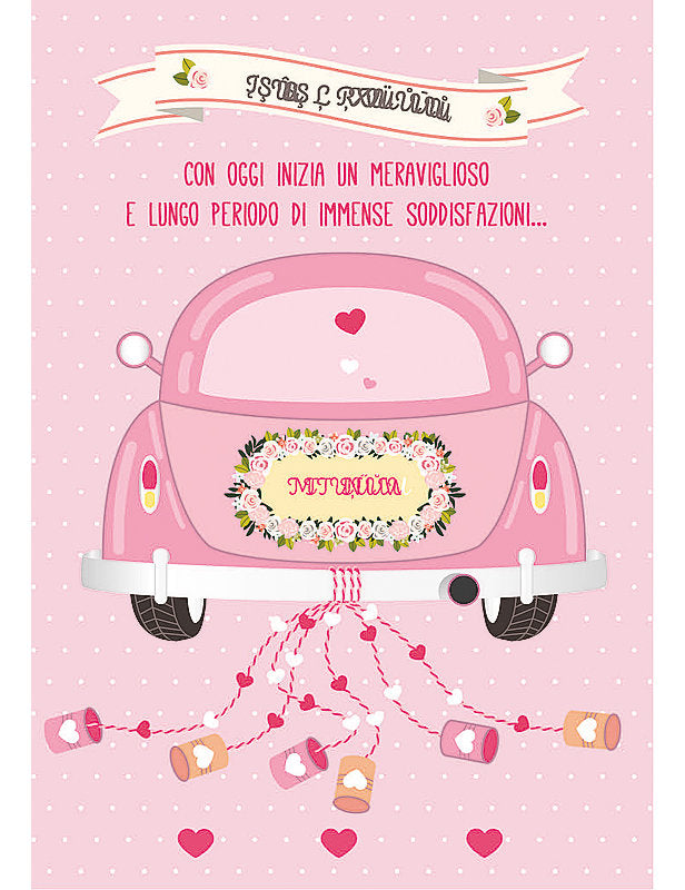 Biglietto Matrimonio Design C/glitter