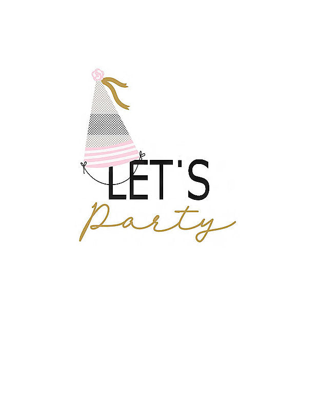 Doppelkarte / Let`s party / hoch