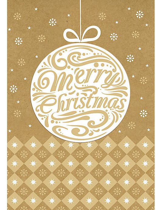 Biglietto Natale Carta Kraft C/appl.