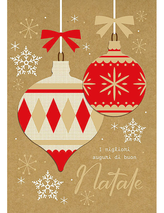 Biglietto Natale Carta Kraft C/appl.
