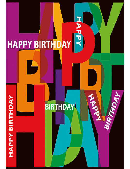 Biglietto Happy Birthday Metal C/glitter