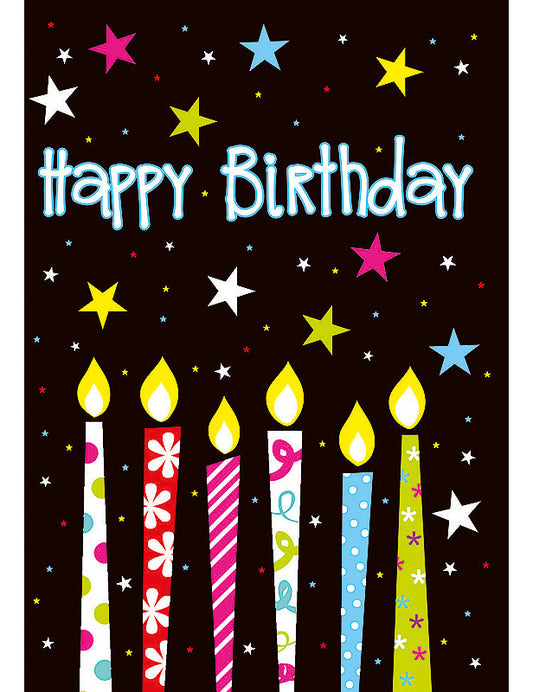 Doppelkarte / Kerzen / Happy Birthday / hoch