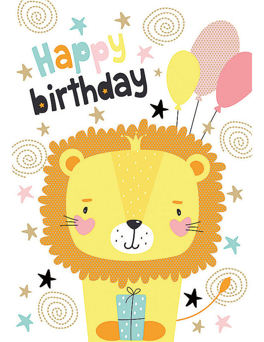 Biglietto Compleanno Animaletti C/foil