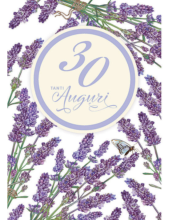 Biglietto 30 Anni Flower C/glitter