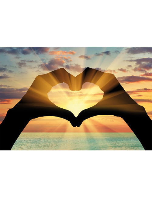 DK Blanco Foto Hände/Herz Sonnenuntergang