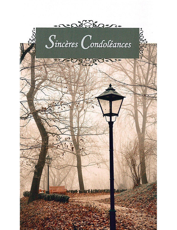Doppelkarte. Sincères Condoléances